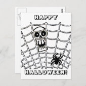 Spin in Web met Skull Briefkaart (Voorkant / Achterkant)