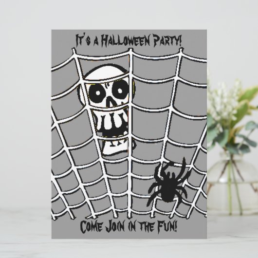 Spin in Web met Skull Kaart (Staand voorkant)