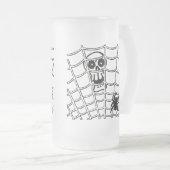 Spin in Web met Skull Matglas Bierpul (Voorkant rechts)