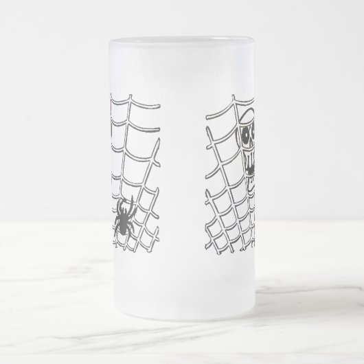 Spin in Web met Skull Matglas Bierpul (Center)