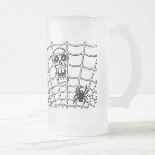 Spin in Web met Skull Matglas Bierpul