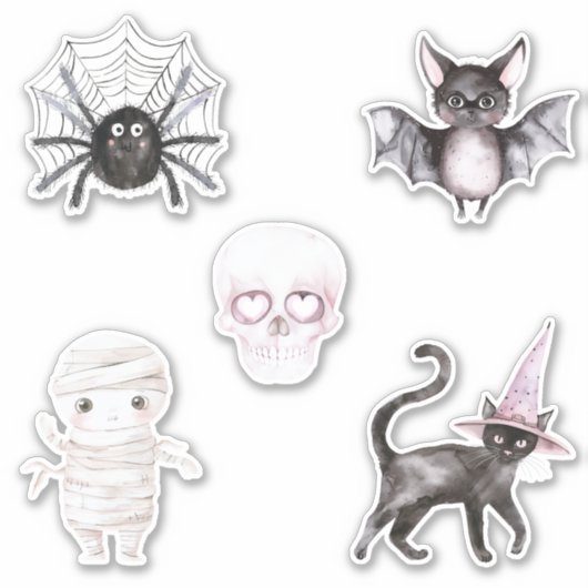 Spin Kaak Vleermuis Kat Mummie Halloween Sticker (Voorkant)