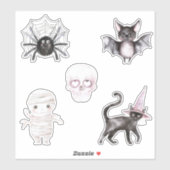 Spin Kaak Vleermuis Kat Mummie Halloween Sticker (Vel)