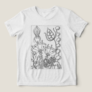 Spin met fantasiebloemen Tri-Blend shirt