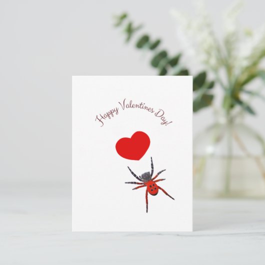 Spin met hart feestdagenkaart (Staand voorkant)