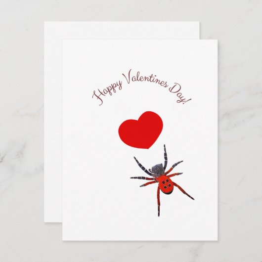 Spin met hart feestdagenkaart (Voorkant / Achterkant)