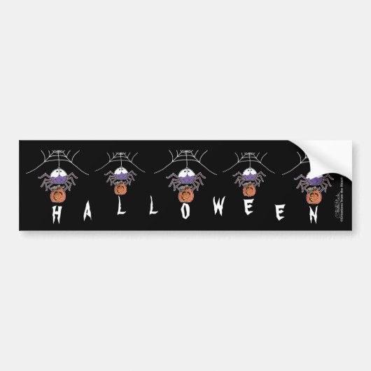 Spin met Jack-O-Lantern Bumpersticker (Voorkant)