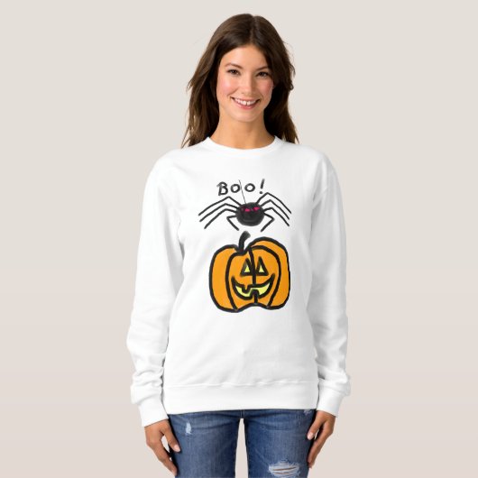 Spin met pomkin Halloween Sweatshirt (Voorkant volledig)
