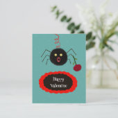 Spin met roos feestdagenkaart (Staand voorkant)