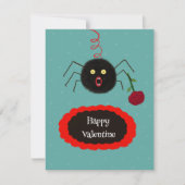 Spin met roos feestdagenkaart (Voorkant)