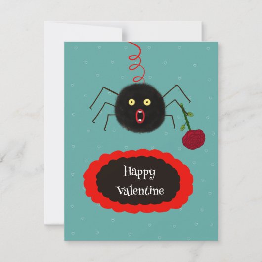 Spin met roos feestdagenkaart (Voorkant)