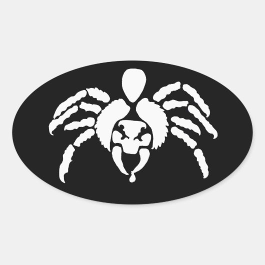 Spin met Venom op Fang Ovale Sticker (Voorkant)