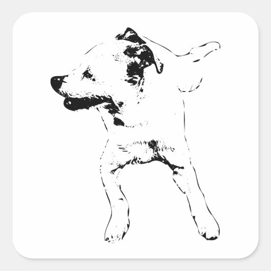 Spin Move Pup Vierkante Sticker (Voorkant)