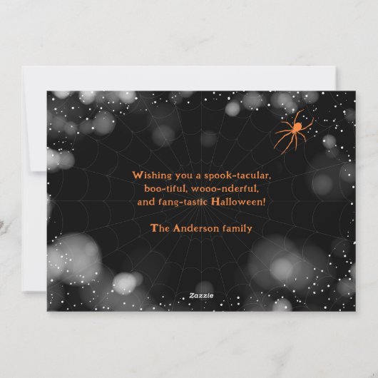 Spin op het web Happy Halloween Kaart (Achterkant)