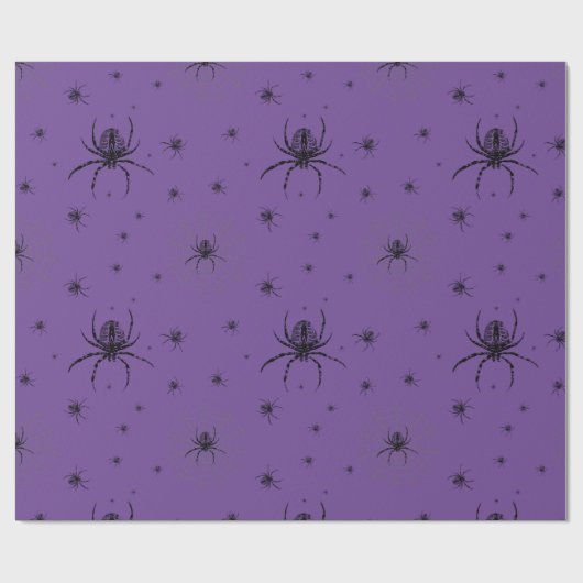 Spin op Paars Halloween-pakpapier Cadeaupapier (Vlak)