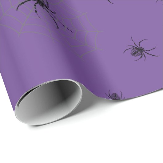 Spin op Paars Halloween-pakpapier Cadeaupapier (Rol Hoek)