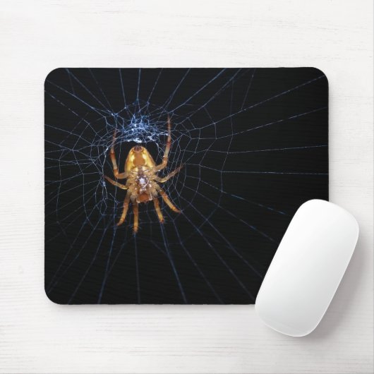 Spin op spinnenweb muismat (Met muis)