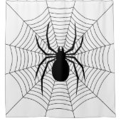 Spin op web zwart-wit Halloween patroon Douchegordijn (Voorkant)