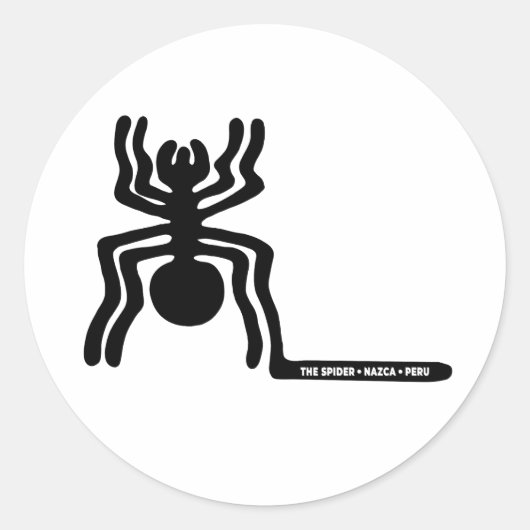 Spin Oud Idool Geoglyph Symbool Petroglyph Game Ronde Sticker (Voorkant)