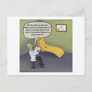 Spin psychiatrische patiënt grappige strip briefkaart