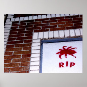 spin r.i.p. stencil poster