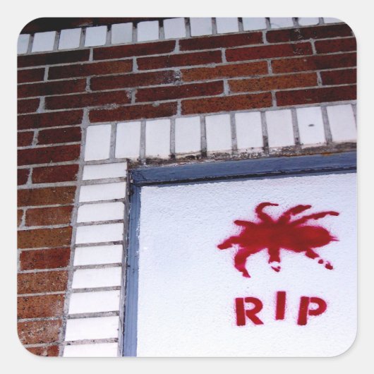 spin r.i.p. stencil vierkante sticker (Voorkant)