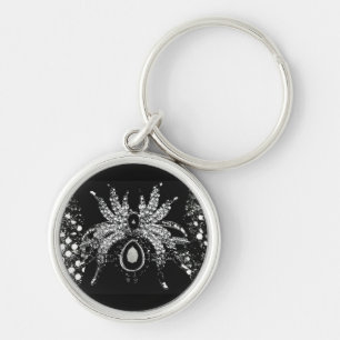 Spin rhinestone diamant look en zwarte tarantula sleutelhanger