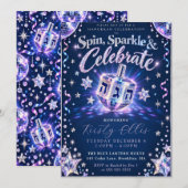 Spin Sparkle Hanukkah Kaart (Voorkant / Achterkant)