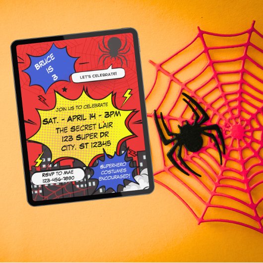 Spin Spiderheld Comic Verjaardag Kaart