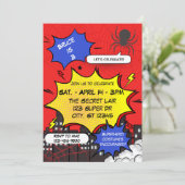 Spin Spiderheld Comic Verjaardag Kaart (Staand voorkant)