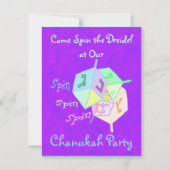 Spin Spin Dreidel Chanukah Party Kaart (Voorkant)