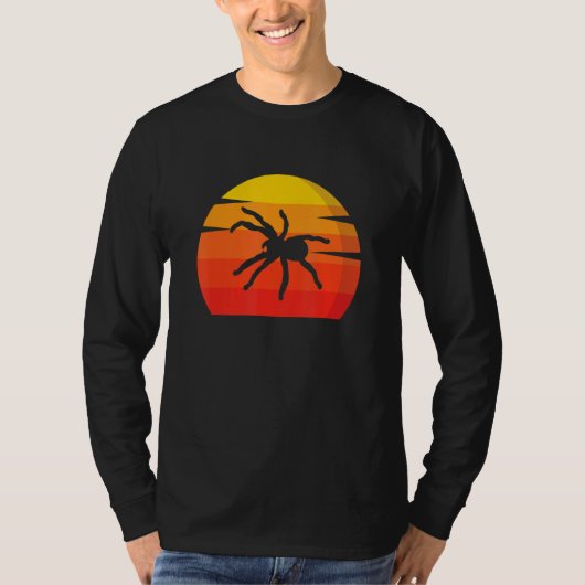 Spin Tarantula Retro Sunset Dierlijke Spide T-shirt (Voorkant)