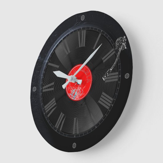 Spin Time: Retro Turntable Clock Grote Klok (Hoek)