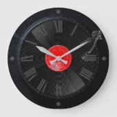 Spin Time: Retro Turntable Clock Grote Klok (Voorkant)