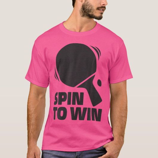 Spin to Win Pingpong Outfit Tafeltennisser TA T-shirt (Voorkant)