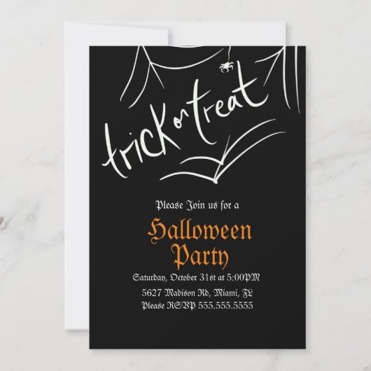 Spin Truc of Behandeling Halloween Verjaardagsfees Kaart (Voorkant)
