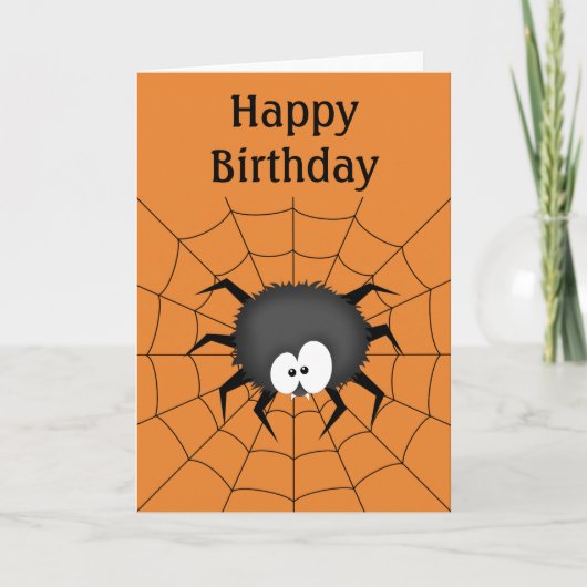 Spin, Web, Gelukkig Verjaardag Kaart (Voorkant)