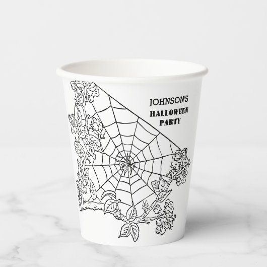 spin Web Halloween Party Paper Cups Papieren Bekers (Voorkant)
