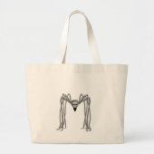 Spin. Zwart-wit Grote Tote Bag (Voorkant)
