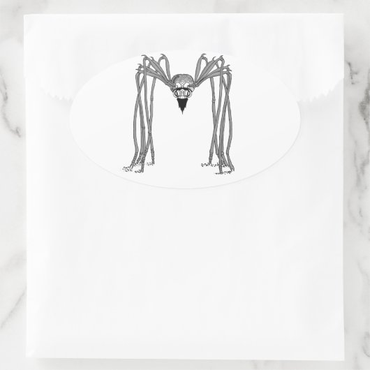 Spin. Zwart-wit Ovale Sticker (Tas)