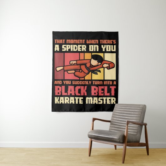 Spin Zwarte Belt Karate Master Wandkleed (In situ)