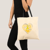 Spina Bifida Awareness Heart Words Tote Bag (Voorkant (product))