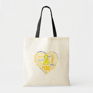 Spina Bifida Awareness Heart Words Tote Bag