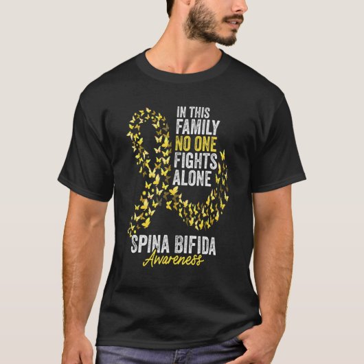 Spina Bifida Awareness Month Butterflies Yellow Ri T-shirt (Voorkant)