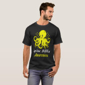 Spina Bifida Awareness Octopus Gele Ondersteuning T-shirt (Voorkant volledig)