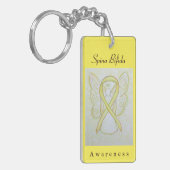 Spina Bifida Awareness Ribbon Angel Sleutelhanger (Voorkant Links)