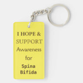 Spina Bifida Awareness Ribbon Angel Sleutelhanger (achterkant)