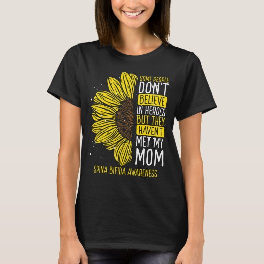 Spina Bifida Awareness Ribbon Mom Warrior T-shirt (Voorkant)