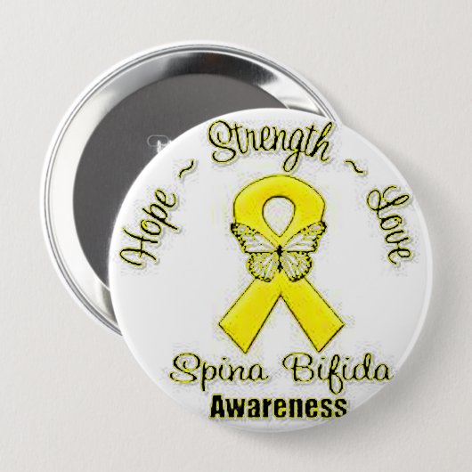 Spina Bifida Awareness Ronde Button 4,0 Cm (Voorkant /achterkant)