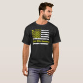 Spina Bifida Awareness USA Flag American Yellow Su T-shirt (Voorkant volledig)